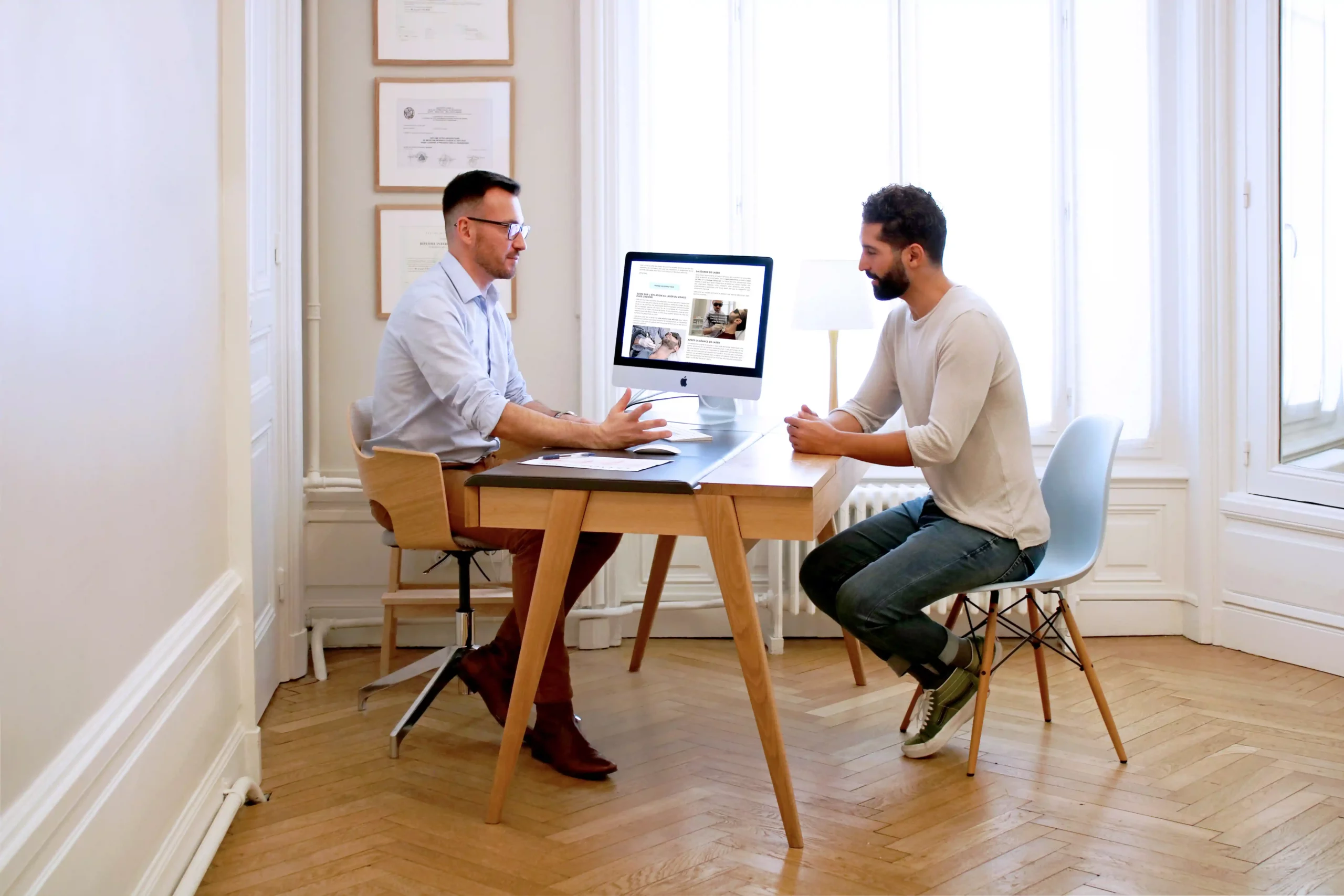 Première consultation au centre esthétique du docteur julien vivier à Paris